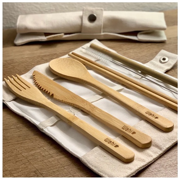 🎁 5/$25! TWO Wahi Reusable Cutlery Sets - Picture 1 of 6